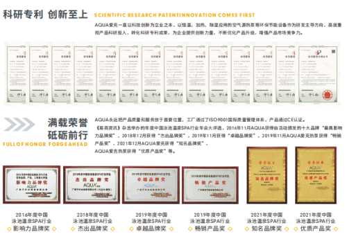 AQUA愛克泳池設(shè)備榮譽(yù)